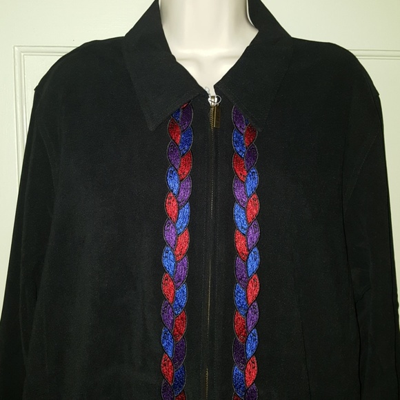 Bob Mackie Wearable Art Black Jacket/Shirt Sz XL - Picture 2 of 8